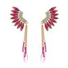 Women's Earring Tassels Long Wing Alloy Rhinestone Temperament Premium Drops Earrings