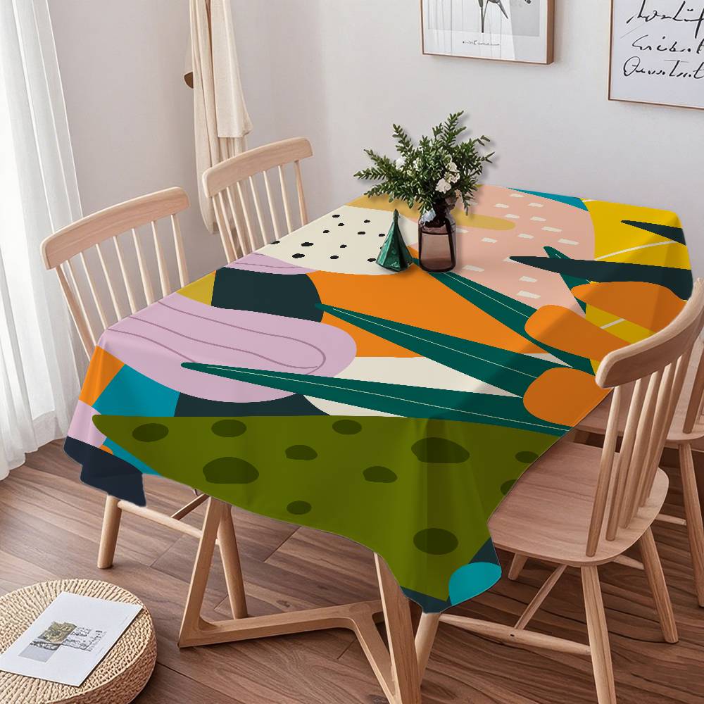 Artistic Abstract Pattern Rectangular Tablecloth - Stain-Resistant For Kitchen, Coffee Tables & Daily Use