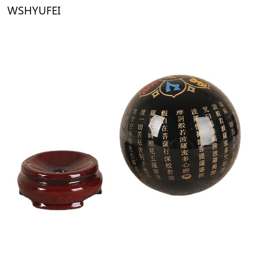 1pcs Obsidian Heart Meridian Ball, Home Decoration Accessories, Gift Ball, Arts and Crafts, Office Feng Shui Ornaments