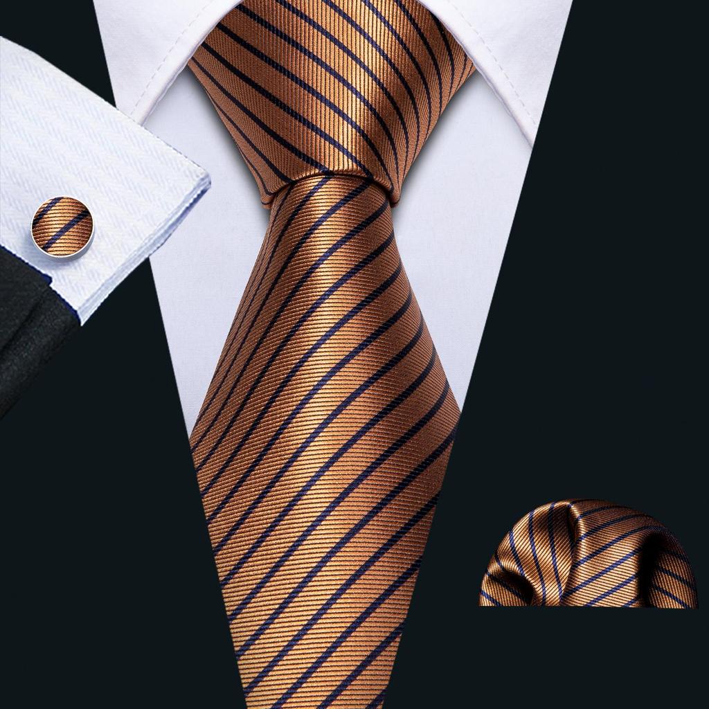 Barry Wang Formal Mens Paisley Silk Tie Set Mens Necktie Pocket Square Cufflinks Wedding
