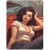 Retro Pinup Girls Classic Cars Metal Sign Wall Decor Garage Bar