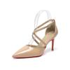 Z-70 2025 high heels wedding shoes banquet femininity thin heel pointed sexy nude cross strap single shoes