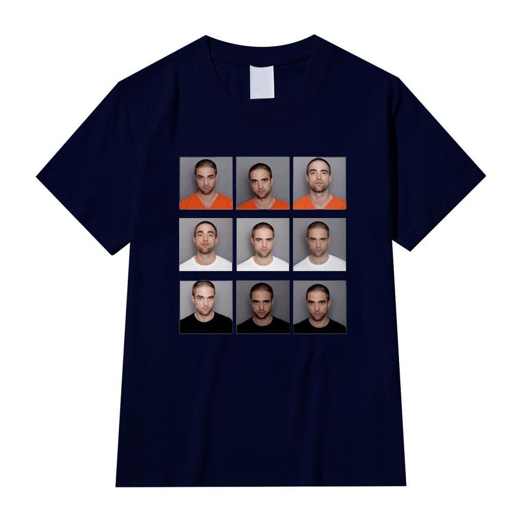 Edgy Viral Meme T Shirt Robert Pattinson Mugshot Nine Picture Grid Portrait Print Summer Ins Trendy Unisex Cotton Graphic Tops