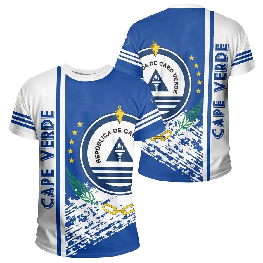 Fashion New Cape Verde Flag Graphic 3D Print T-shirt Cape Verde Emblem Men’s Sports Tops  National Day Gifts Personalized Tee