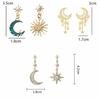 925 Silver Needle Stud Earrings Ins Style Sun Moon Star Luxury Cubic Zirconia Drop Earrings For Women Fashion Jewelry Gift