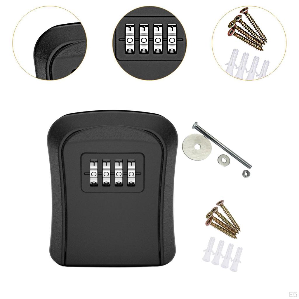 Key Lock Box Combination Lockbox 4 Digit Code Resettable Spare Storage Password for