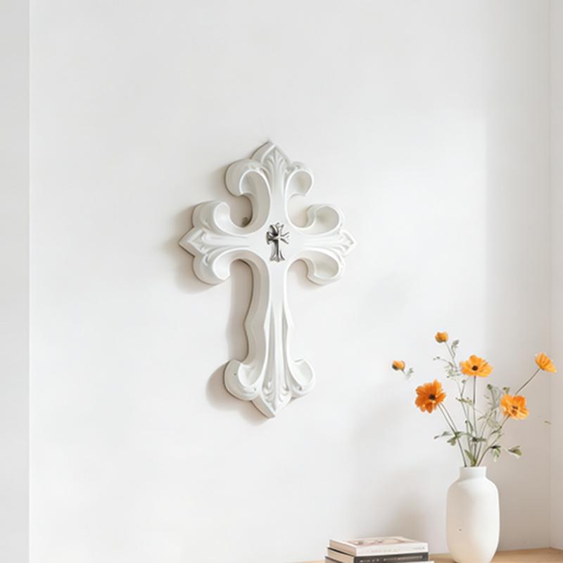 Miniso Vintage Cross Ornament Retro Carving Cross Decoration Home Living Room Bedroom Wall Decoration Gift