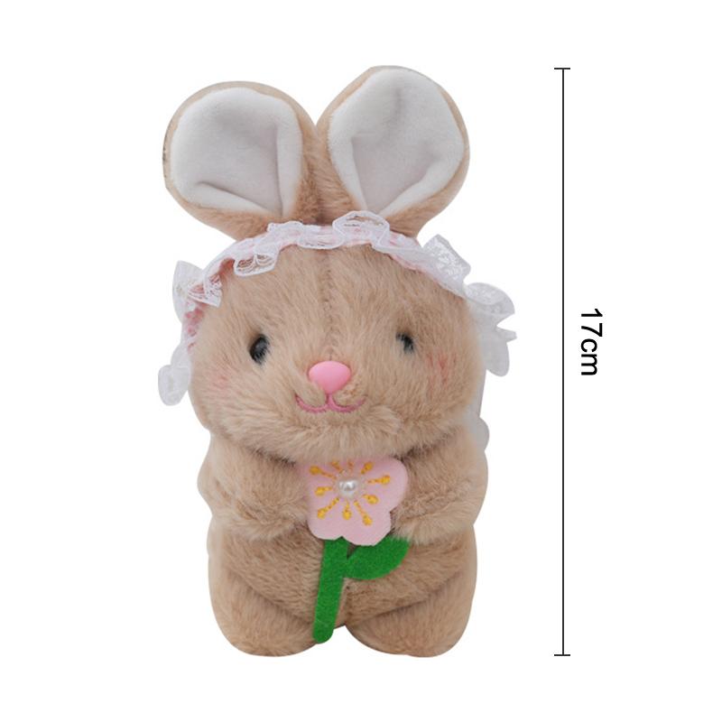 Kawaii Creative Hat Rabbit Plush Toy Keychain Cute Cartoon Rabbit Keychain Pendant  Backpack Decoration Birthday Gifts