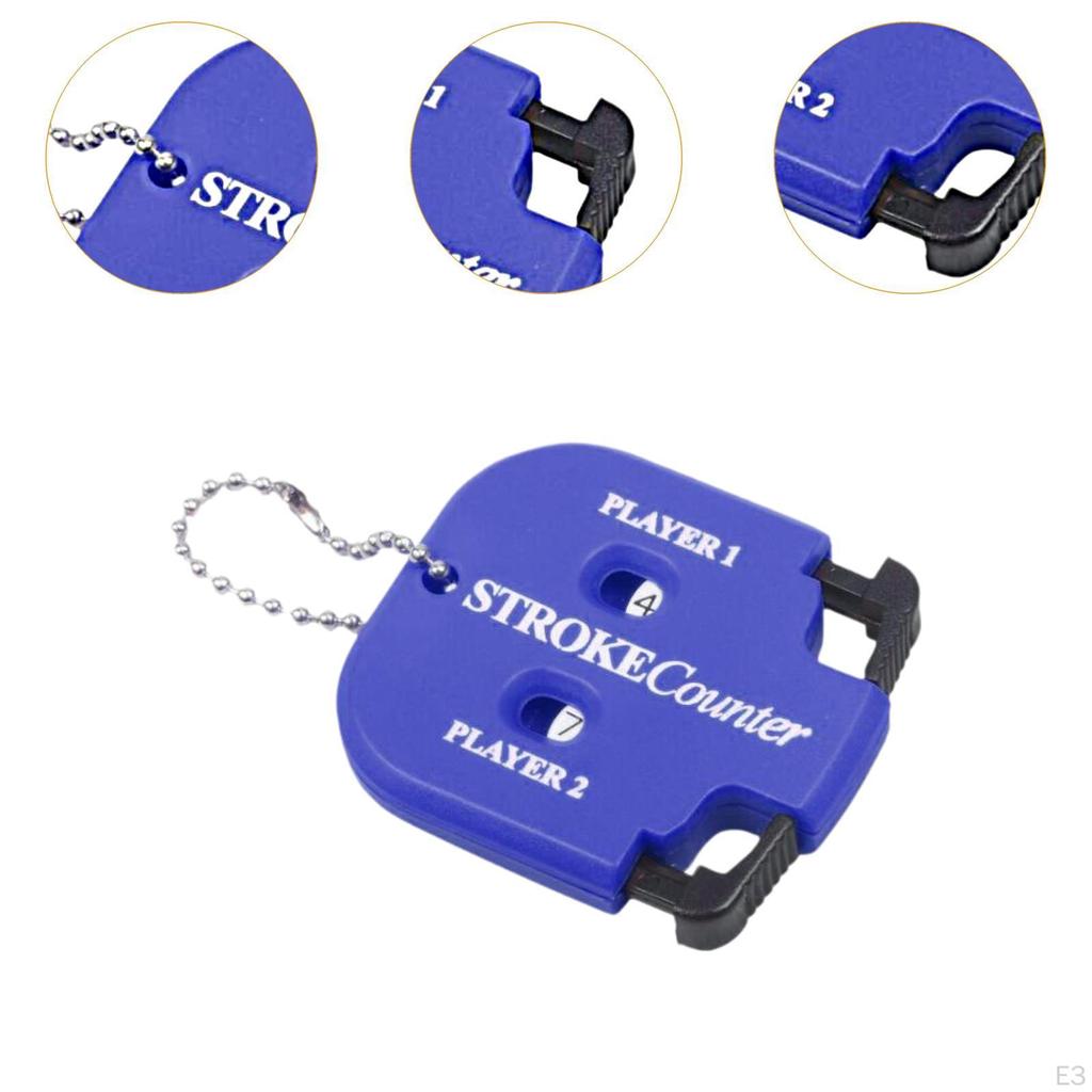 Golf Stroke Counter Accessories 2 Digit Square, Manual, Player with Key Chain Portable for Games