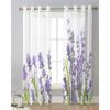 Purple Flower Lavender White Sheer Curtains for Living Room Decoration Window Curtains for Kitchen Tulle Voile Organza Curtains