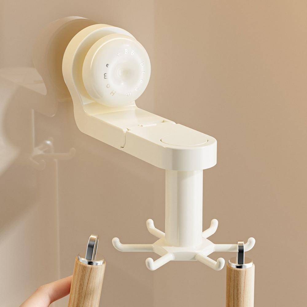 Space-Saving Kitchen Rotating Hook Six-Claw Suction Cup Hook Home Organization