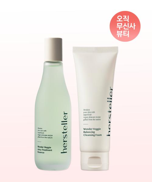 [SET] Wonder Veggie Inner Dryness First Essence 150ml + Mildly Acidic Balancing Cleansing Foam 120ml