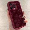 Luxus Weinrot Floral Silikon Handyhülle für iPhone 17 11 12 13 14 Plus 15 16 17 Pro Max XS X XR Plus 16E 17 Air Weiche Hülle