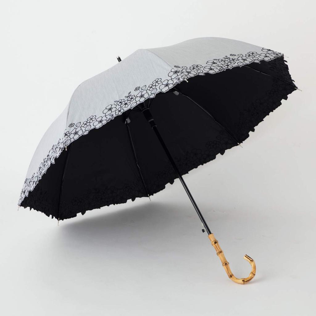 Sun UV heat and light shielding jump floral for both sunny and rainy light long umbrella COOL PLUS umbrella, protection, umbrella, embroidery, days,