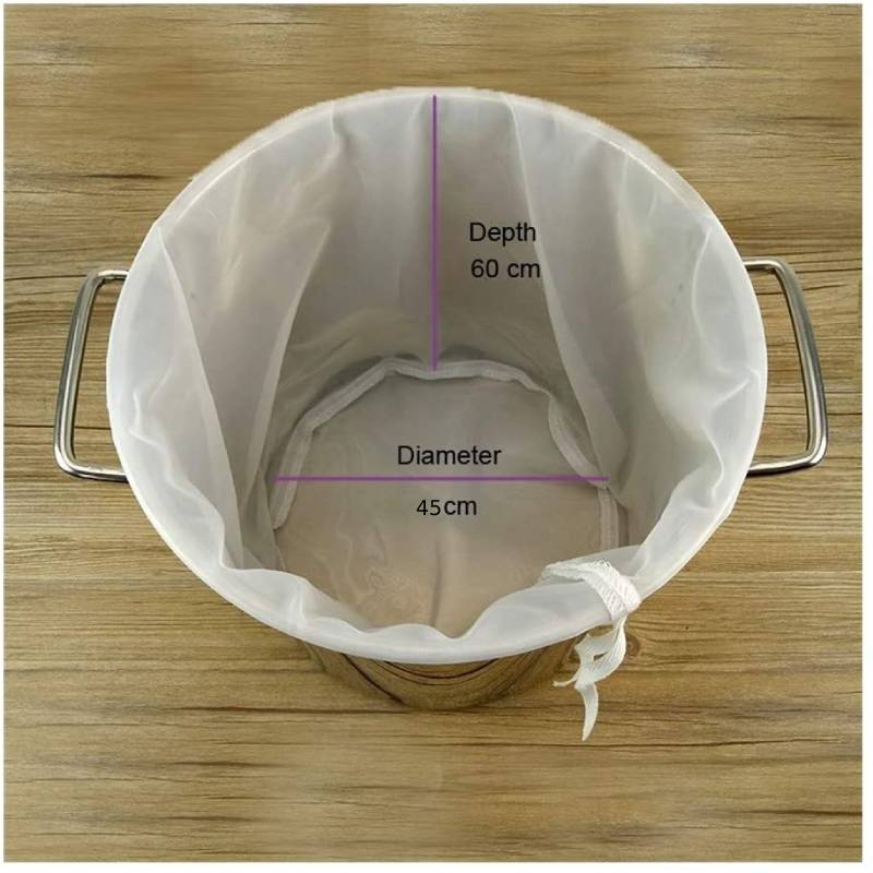 Nylon Straining Bag Fine Mesh Food Strainer Filter Bags for Nut Milk Wine Cider Apple Grape Green Juice Cold Brew Home Brewing