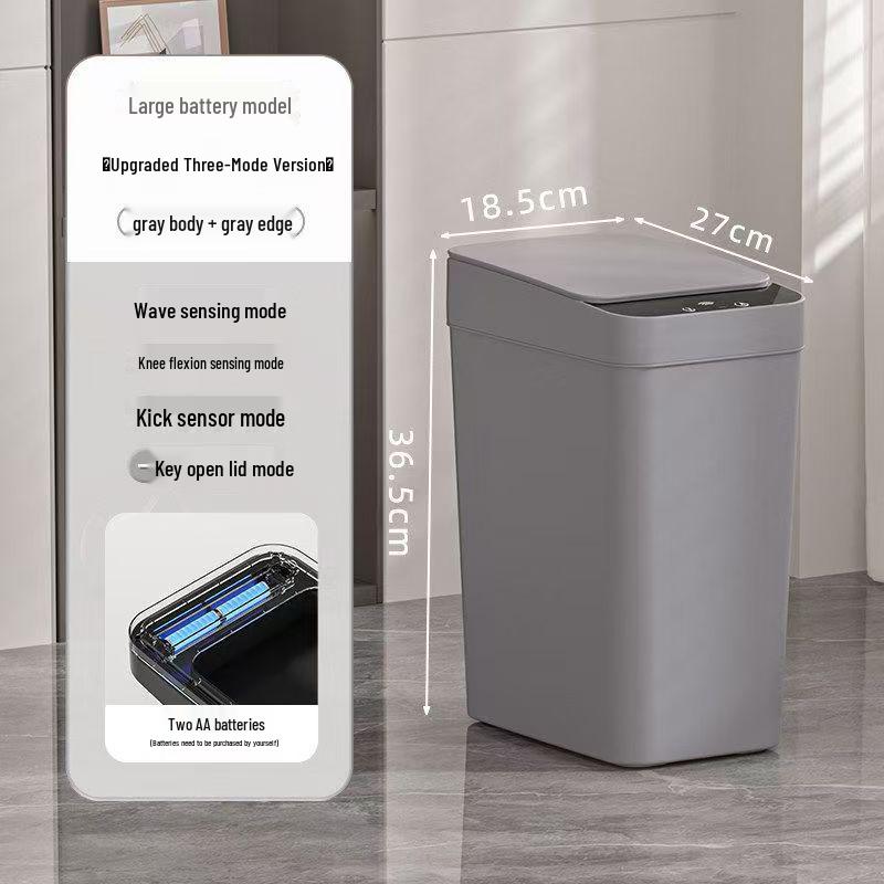 Compact Touchless Smart Trash Can with Lid for Bedroom, Living Room, Office