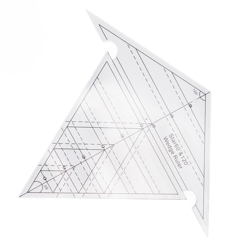 Nähkeil Lineal 60 Grad und 120 Grad Acryl Transparent Präzise Skala Wiederverwendbar Quilten