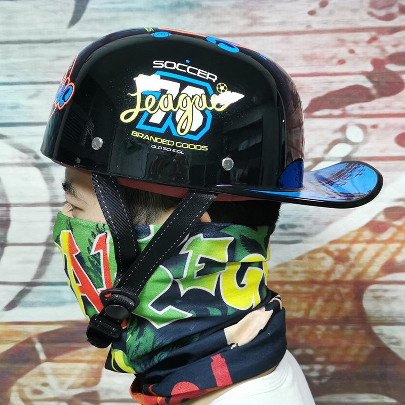 Harley Vintage Helmets Men's and Women's Electric Car Half Helmets Baseball Caps Scooters Helmets Peaked Helmets Gangster DS Personality