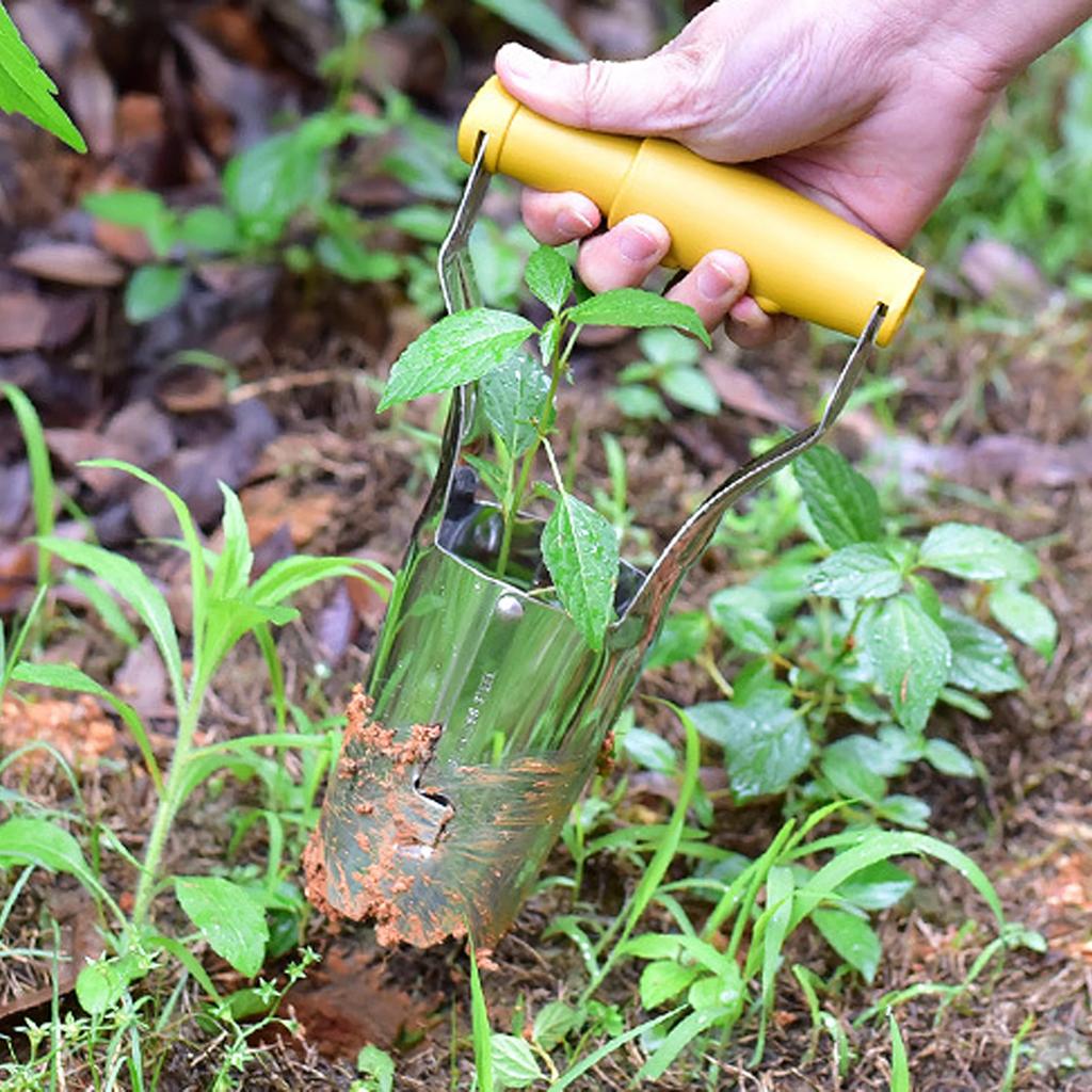 Hand Sow Dibbler With Wood Handle For Sowing Seeds Transplanting Plants Planting Bulbs Digging Gardening Garden Hole Punch Tool