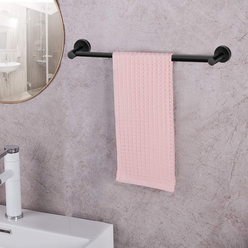 MGahyi Adjustable Stainless Steel Towel Racks for Bathroom 13.18-24In | Rustproof Single Towel Bar Wall Mounted, Sturdy & Space-Saving