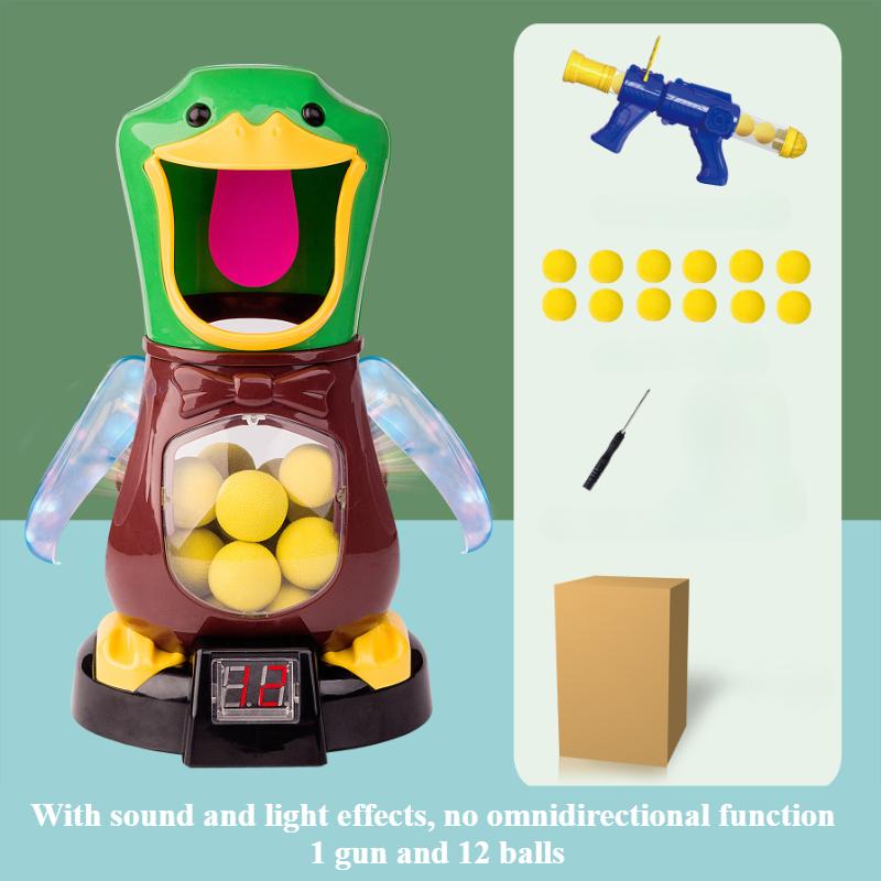 Hungry Shooting Duck Toys Air-Powered Soft Bullet Gun Electronic Scoring Hit Sound Effects Funny Battle Games Kids Toys Gifts