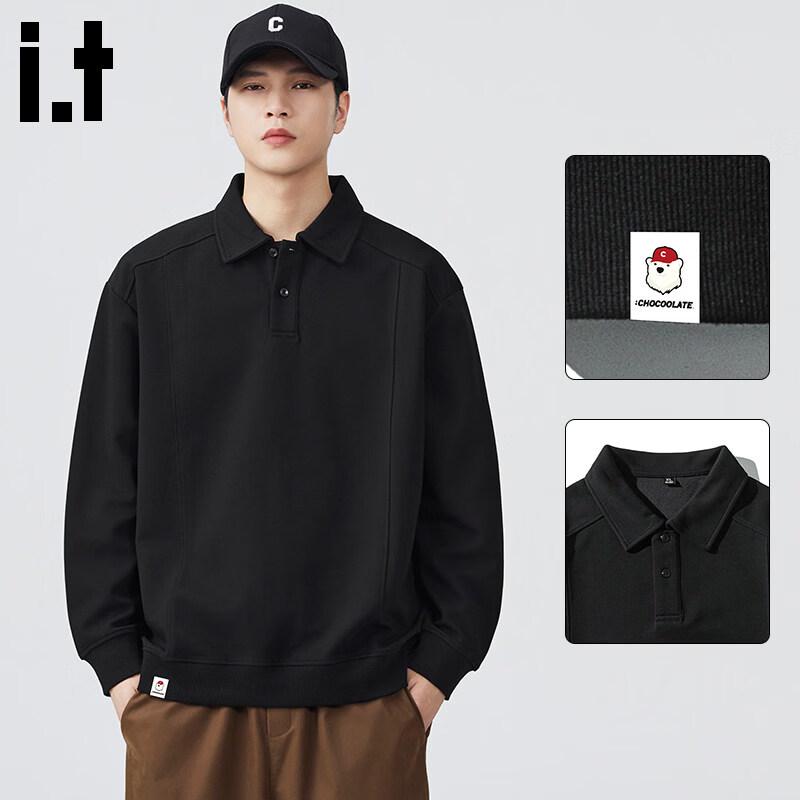 CHOCOOLATEit Herren Retro Revers Langarm Sweatshirt