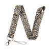 Leopard Print Heart-shaped Strawberry Mobile Phone Lanyard, Bus Card, Student Card, Work Certificate Hard Shell Multi-functional Card Case Lanyard