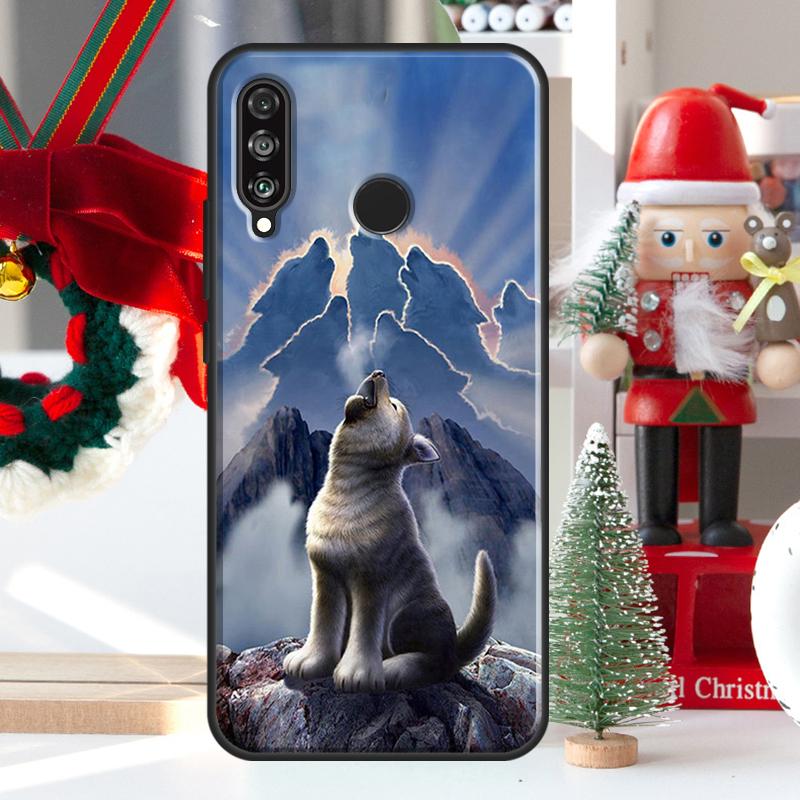 Étui Animal Loup Hurlant Pour Huawei Nova 12i 11i 8i 12s Y73 Y72 Y61 Y91 Y90 Y70 Y60 9 10 SE P60 Pro P30 P40 Lite