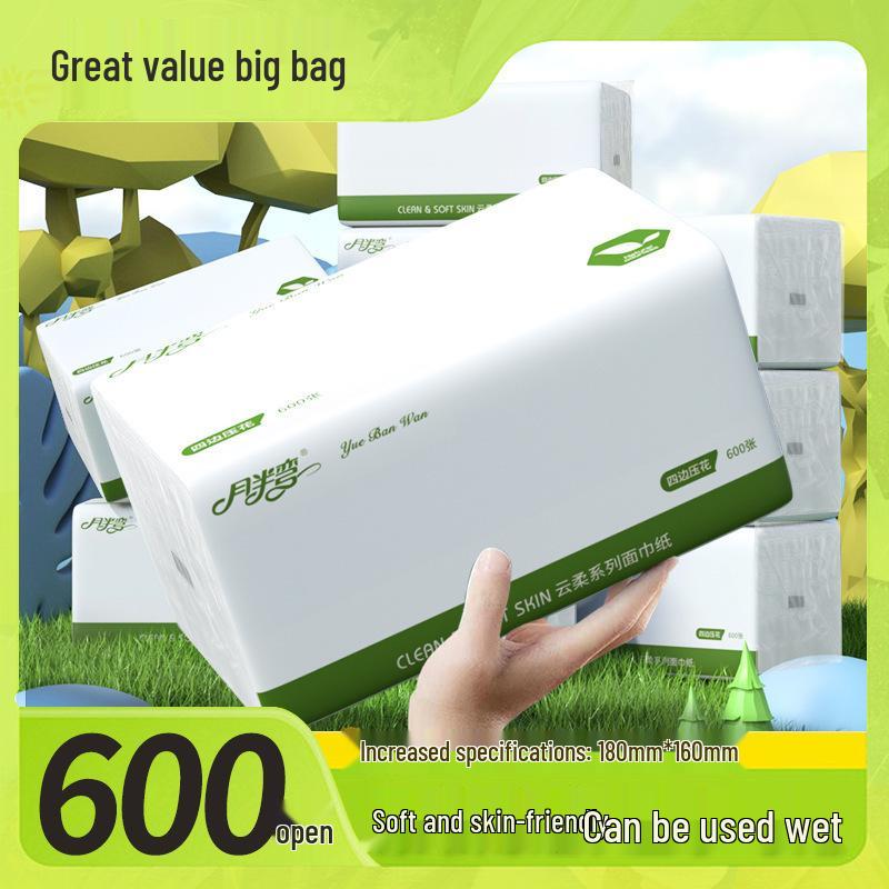 Half Moon Large Dual-Use Facial Tissue - Thick Napkins for Home