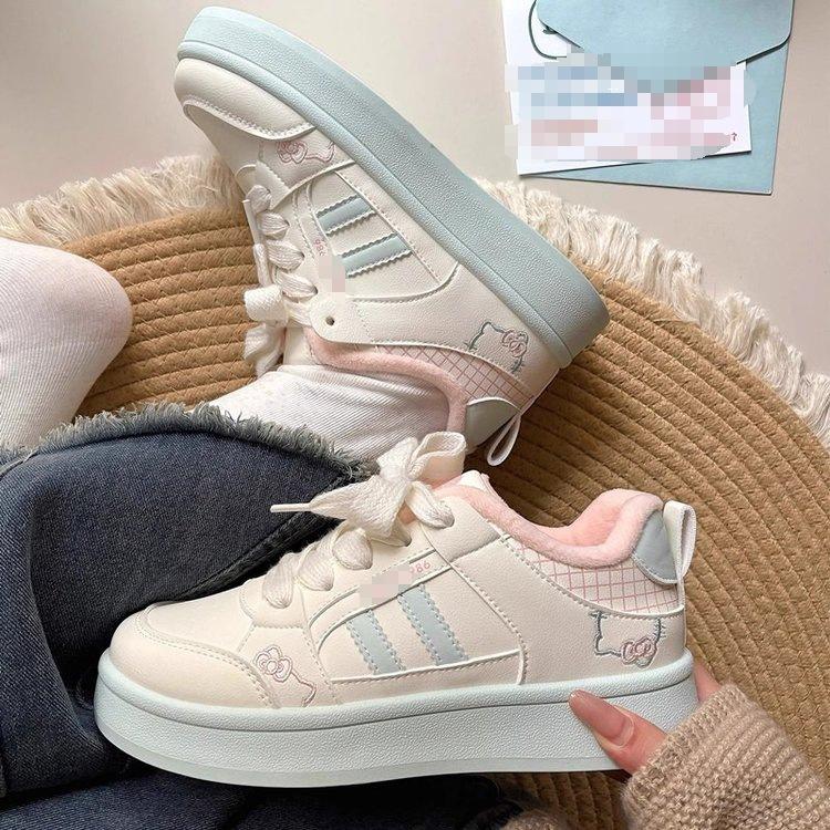 High-value velvet thickened sports board shoes children's 2025 winter new cotton shoes platform-soled sports shoes warm cotton shoes