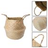 Seagrass Belly Basket Storage Plant Pot Foldable Nursery Laundry Bag Room Decor