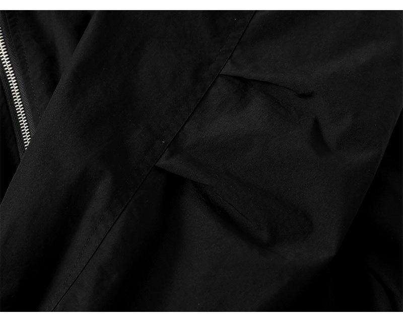 QIYOU 2026 Autumn Unisex Retro Hooded Windbreaker Jacket