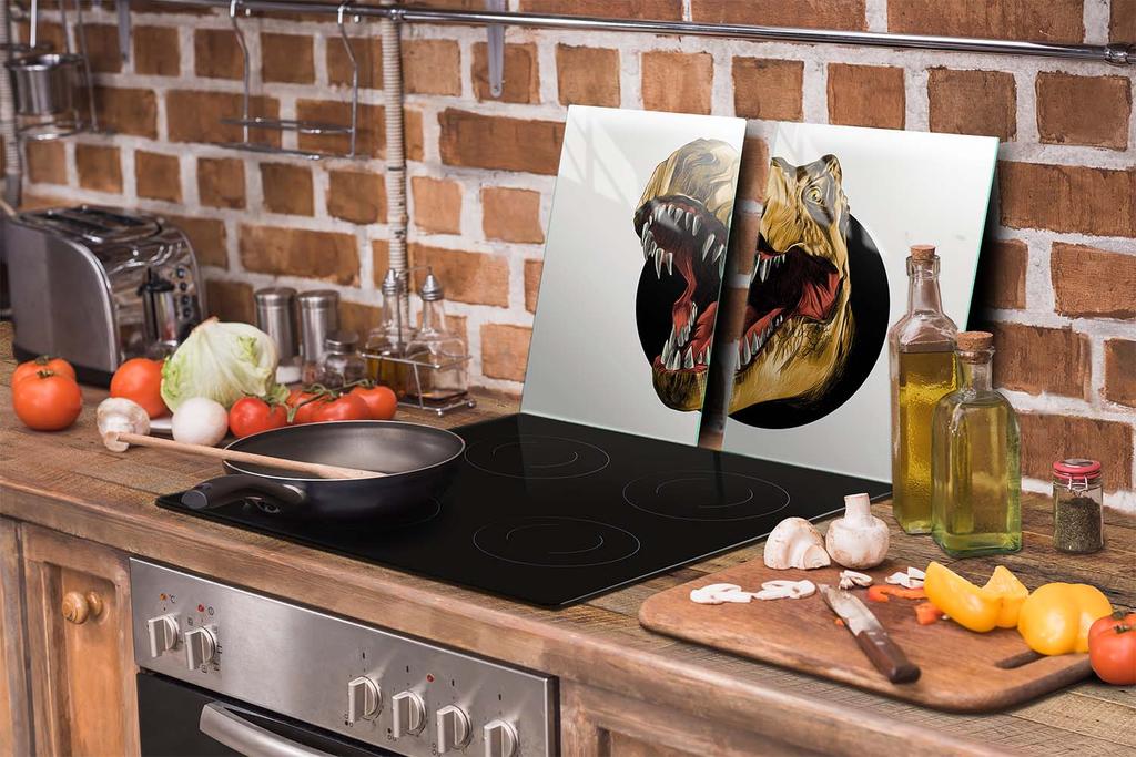 SZKLANA PŁYTA OCHRONNA DO KUCHNI 65x52 DINOZAUR
