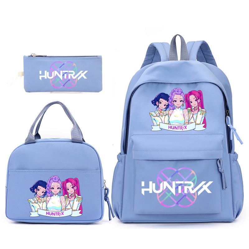 Kpop Korean Version Peripheral Printing Backpack Lunch Bag Casual Pencil Bag Primary And Secondary School Student Schoolbag Set