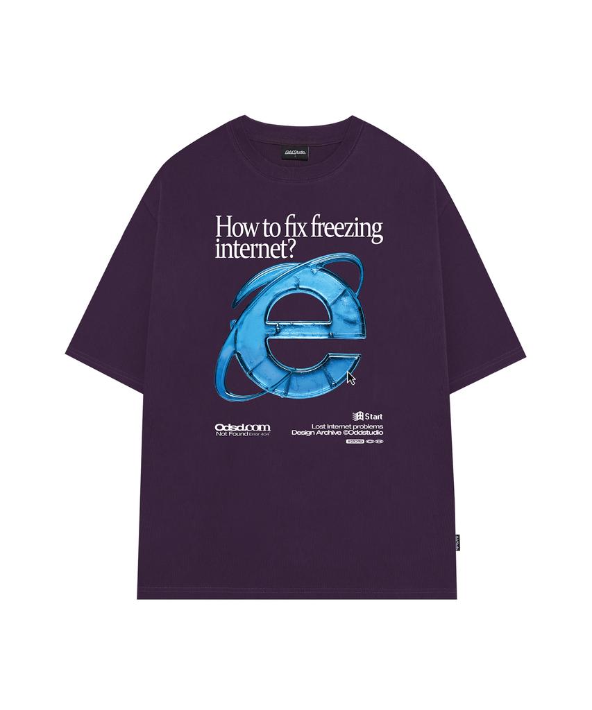 ODDSTUDIO Explorer Graphic Oversized T-Shirt - Dark Purple