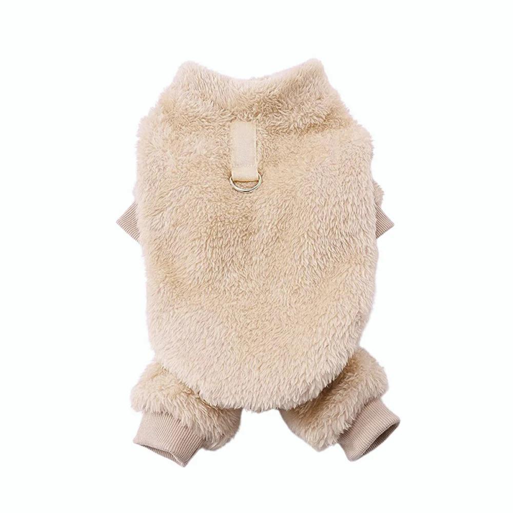 Windproof Winter Flannel Jumpsuit Jacket Coat for Small Dogs Puppy Chihuahua Bulldog Outfit with D Ring Pet Dog