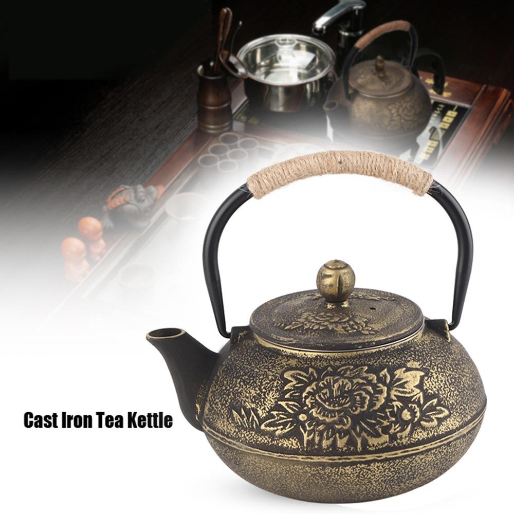 800ml Capacity Cast Iron Kettle Removable Infuser Tea Pot Japanese Tea Pot For Herbal Brews