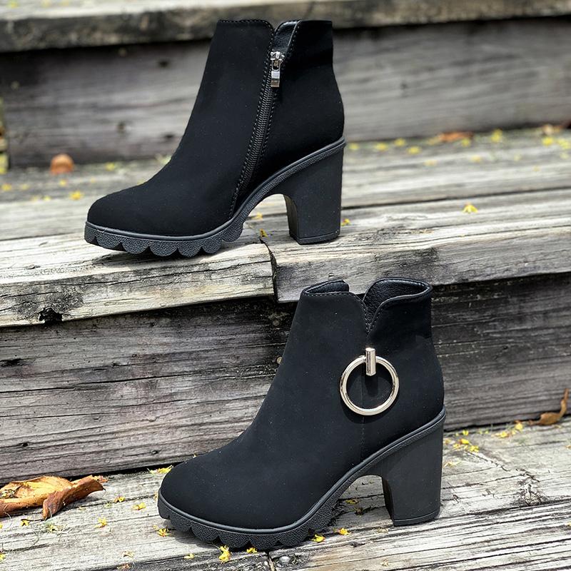Fashion Women Boots New Spring Autumn Fashion High Heels Casual Outdoor Designer Shoes Women Comfortable Lightweight Ankle Boots Women