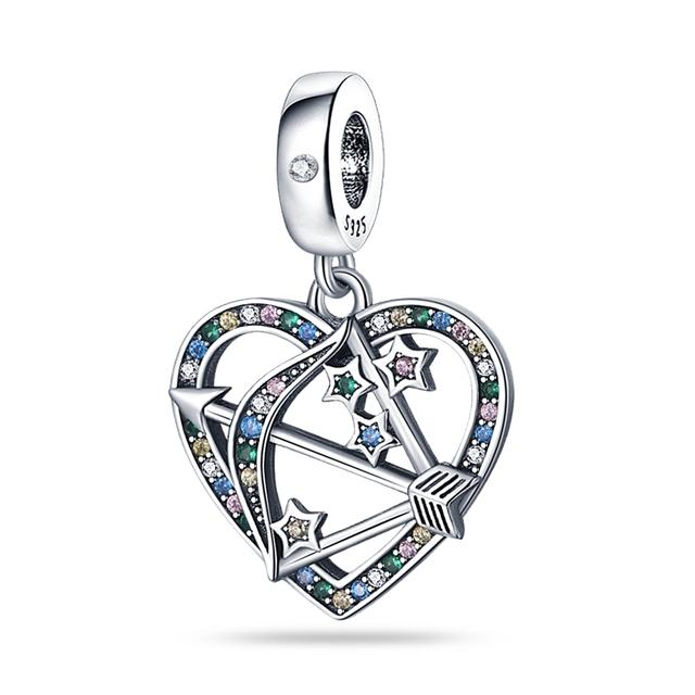 Seturi cu cască din argint 925 cu mărgele de trifoi Brelocuri de culoare zirconiu potrivire brățară colier femei bijuterii face cadou