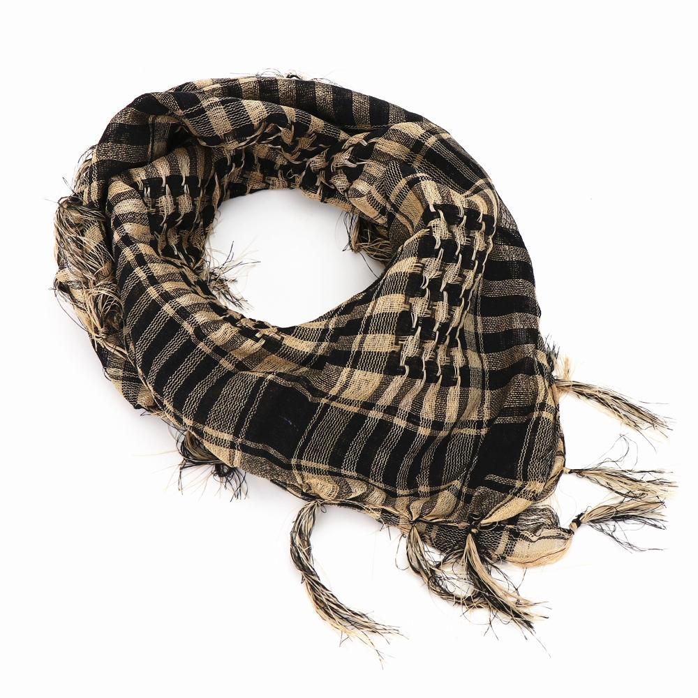 Outdoor Ultrathin Tactical Scarf Lightweight Hiking Arab Desert Headscarf Unisex Military Shawl Keep Warm Plaid Bandana Scarf