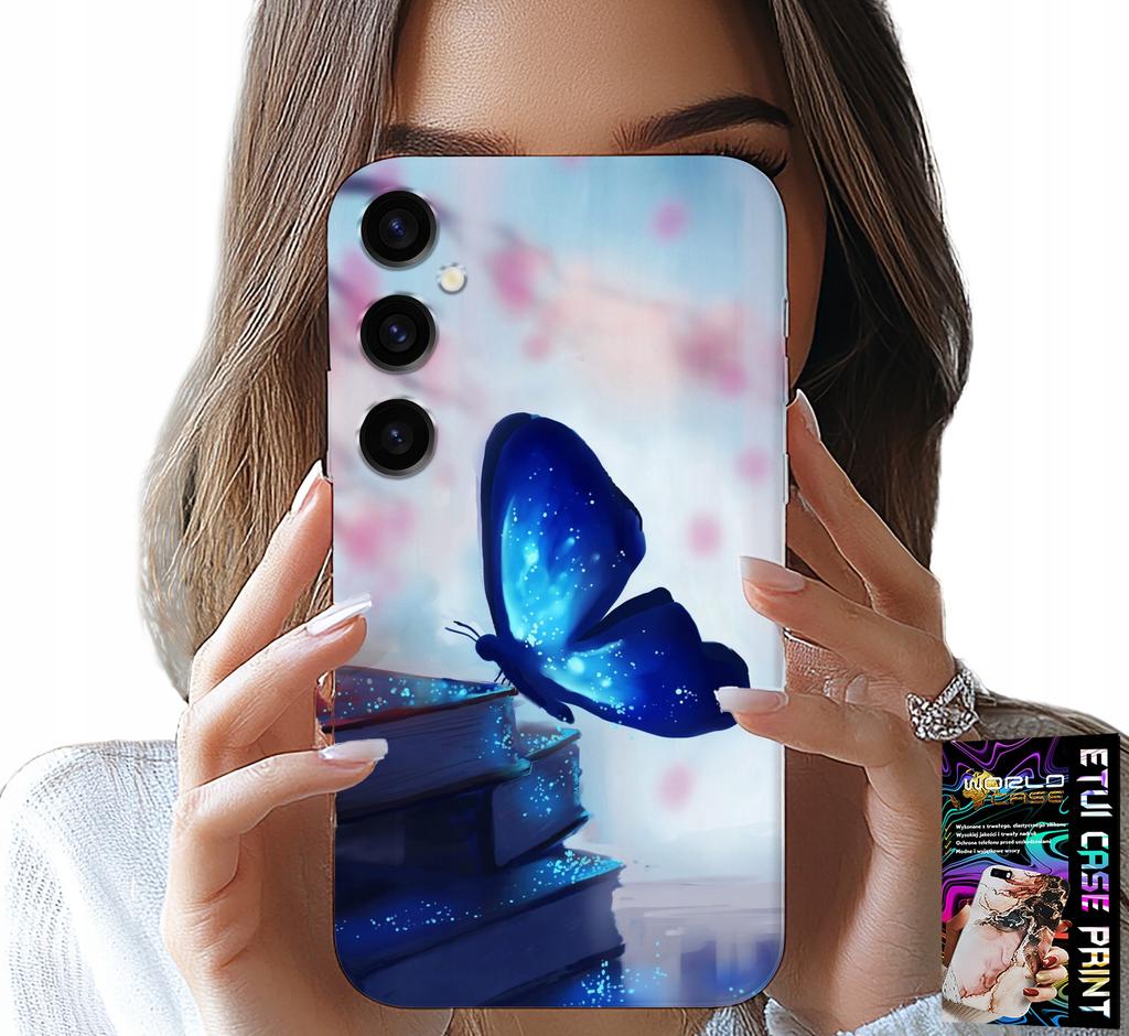 Etui Do Samsung Galaxy A04S - Niebieski Motylek, Motyl, Damskie Wzory