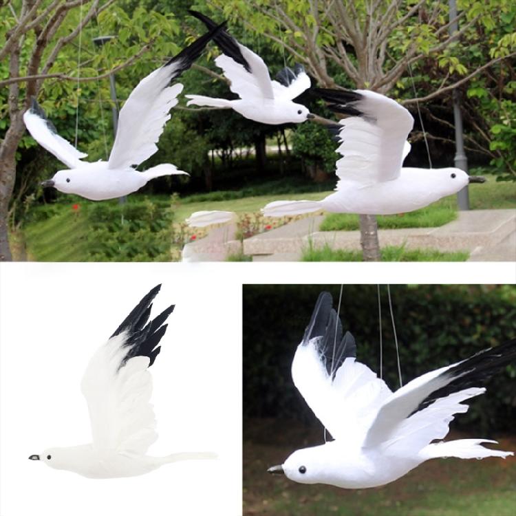 Artificial Seagulls Decors Hanging Ornament Christmas Flying Bird Pendant Seagulls Model Statue for Wedding Parties