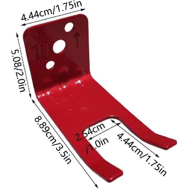 10lbs Fire Extinguisher Wall Mounts, 4PCS Metal Fire Extinguisher Bracket, Holder for Dry Chemical and Water Extinguishers Red