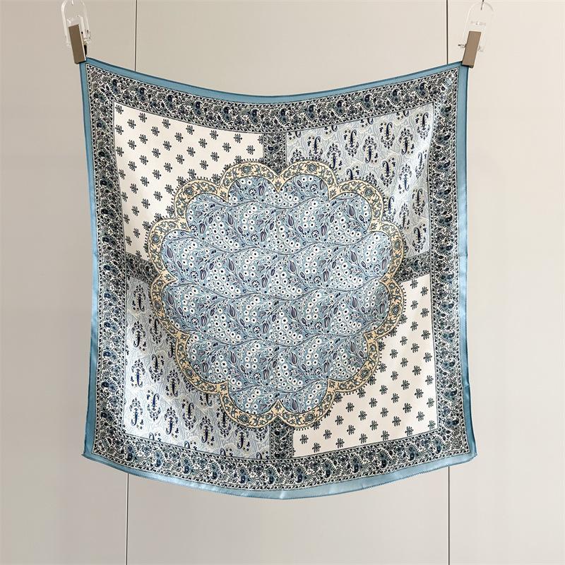 

100% Silk Paisley Scarf Shawl New Arrival Spring/Summer Luxury Mulberry Silk Square Scarf Soft Floral Pattern Elegant Silk Scarf 65CMX65CM