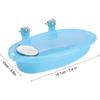 Tnfeeon Pet Bird Bathing Box, Cute Blue Pet Parrot Bathtub Box with Mirror Bird Cage Toy Accessory 7.4x3.9 In for Small Parakeet