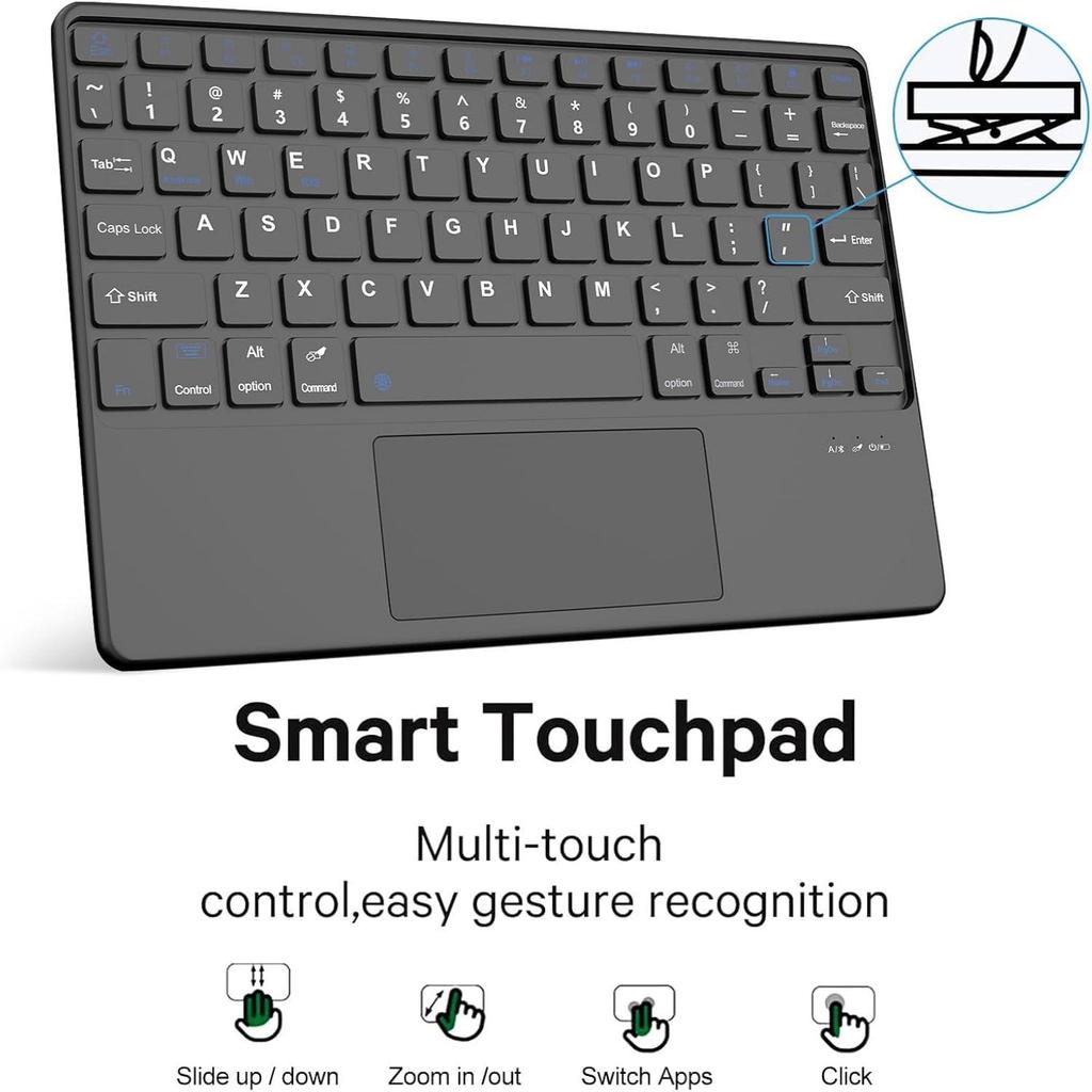 Compatible Samsung A9+ Tablet Case with Touchpad Wireless Bluetooth Keyboard for S10, A11+ Pen Slot FE Shell