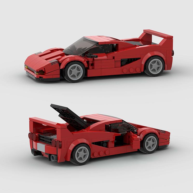 MOC F50 City Car Vehicle  Racer Sports Building Blocks Brick Racing Supercar Creative Garage Kids Toys Gift Boys