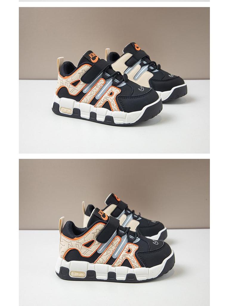 2025 Autumn Men's & Children's Non-slip Leather Sports Shoes: Korean Style, Soft Sole, Casual Dad Shoes