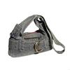 28gd Vintage Punk Denims Handbag With Adjustable Strap For Women Jeans Shoulder Bag