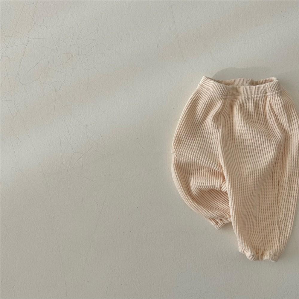 Wiosna Jesień Zestaw Ubrań Dziecięcych Chłopiec Dziewczynka Niemowlę Wafel Kreskówka Długi Rękaw Bluzki+Gładkie Spodnie 2szt Dzieci Nadruk Liter T-shirt Garnitur